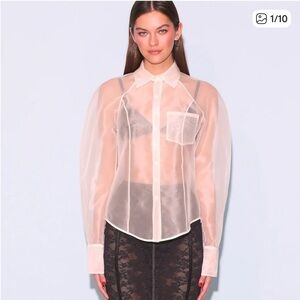 Fleur du Mal Sheer White Silk Blouse